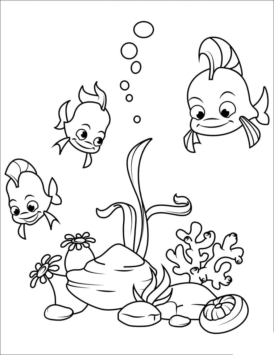 Kreslené Ryby omalovánka