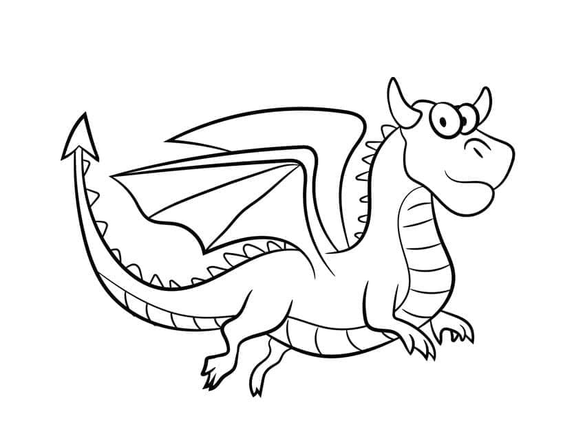 Kreslený Drak omalovánka