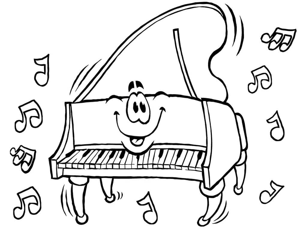 Kreslený Klavír omalovánka