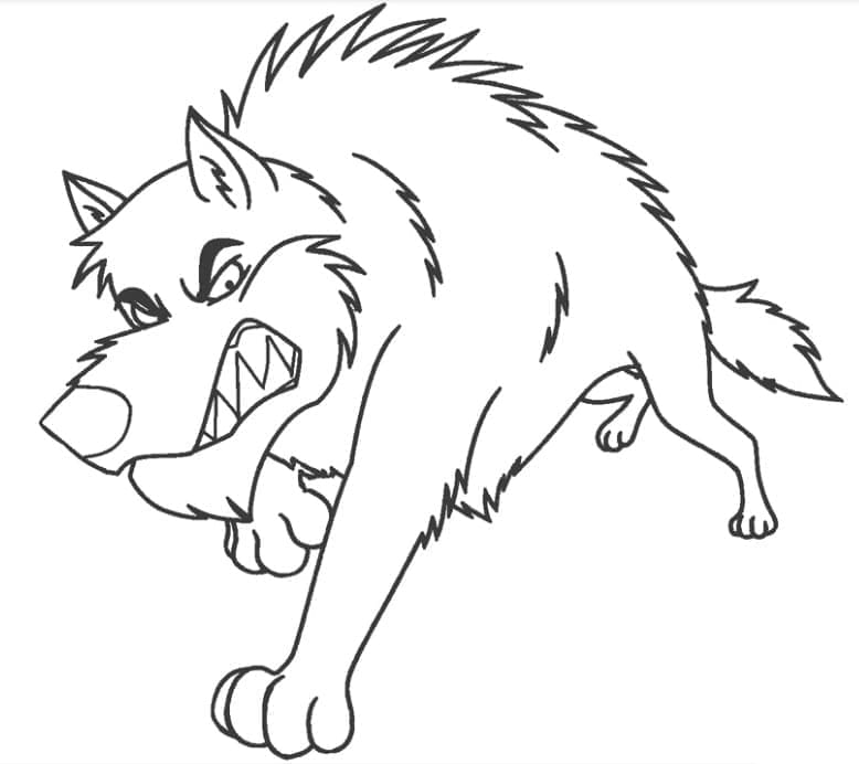 Naštvaný Vlk omalovánka