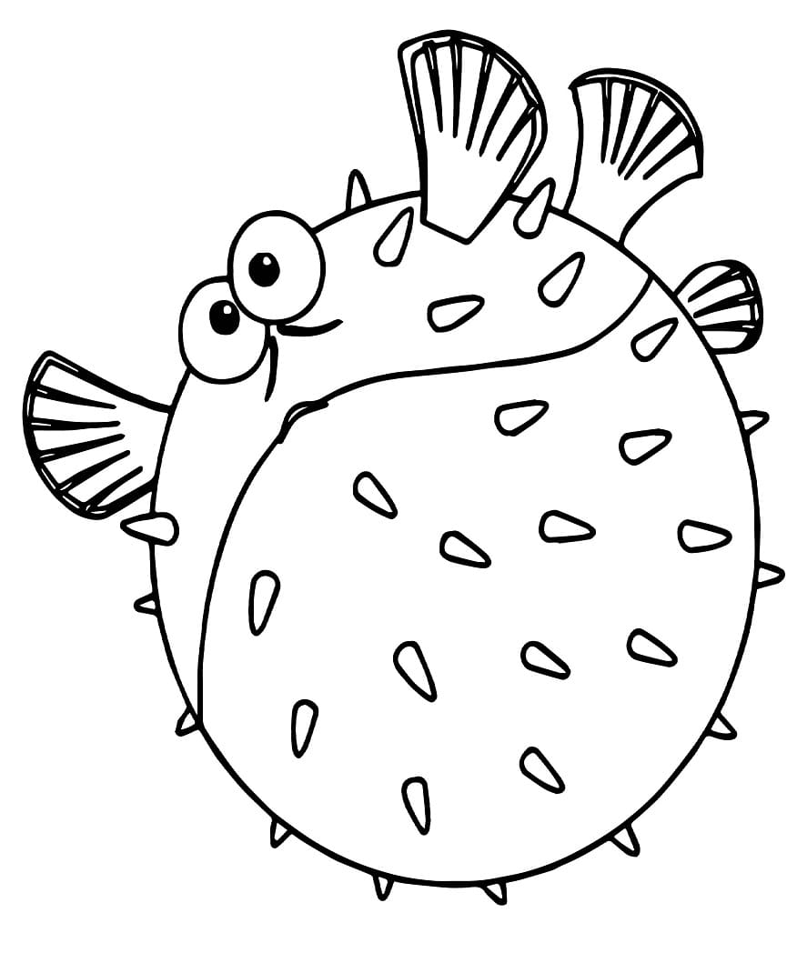 Pufferfish omalovánka