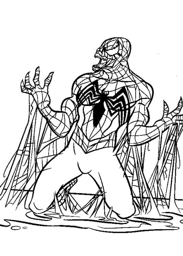 Roztomilý Spiderman Venom omalovánka