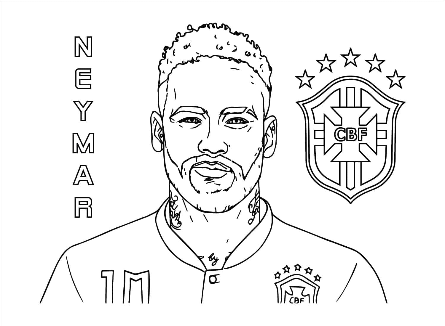 Slavný Fotbalista Neymar omalovánka
