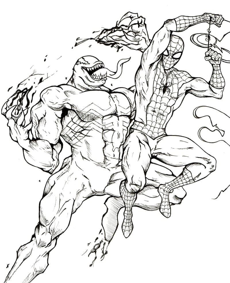 Spiderman Boj Venom omalovánka