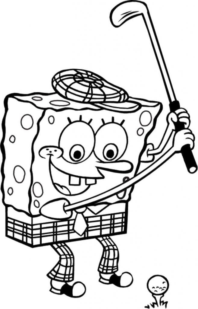 Spongebob hraje golf omalovánka