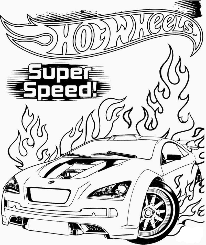 Super Rychlost Hot Wheels omalovánka