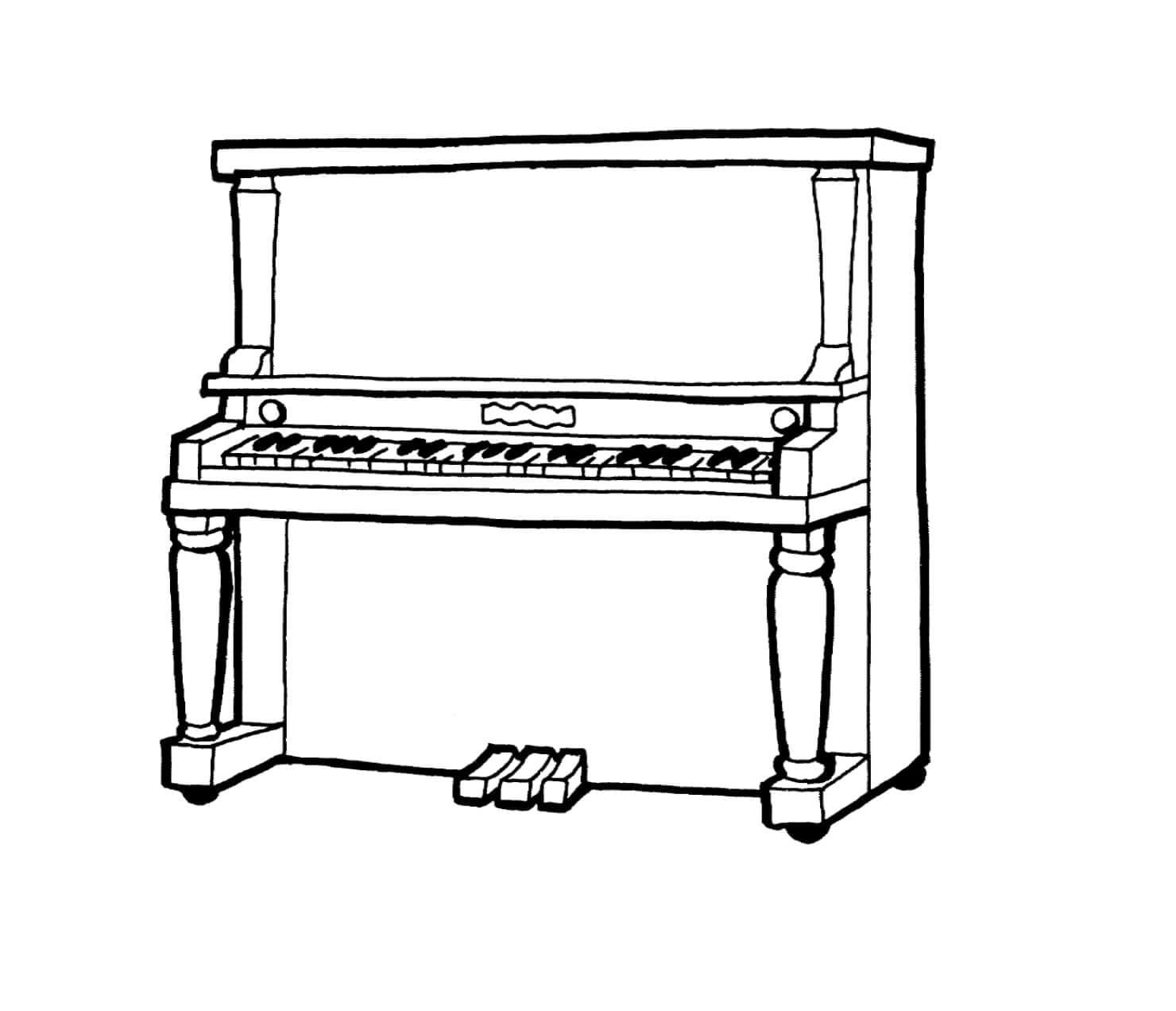 úžasný Klavír omalovánka