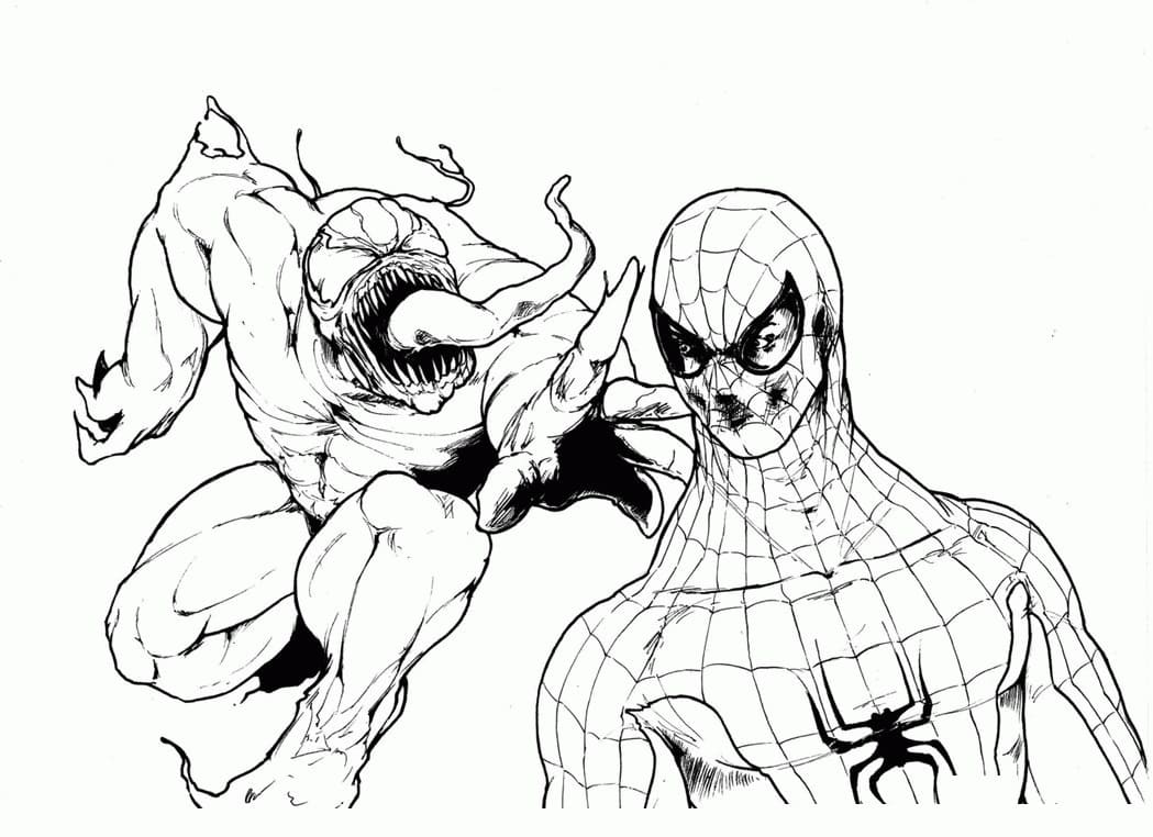 Venom Útok Roztomilý Spiderman omalovánka