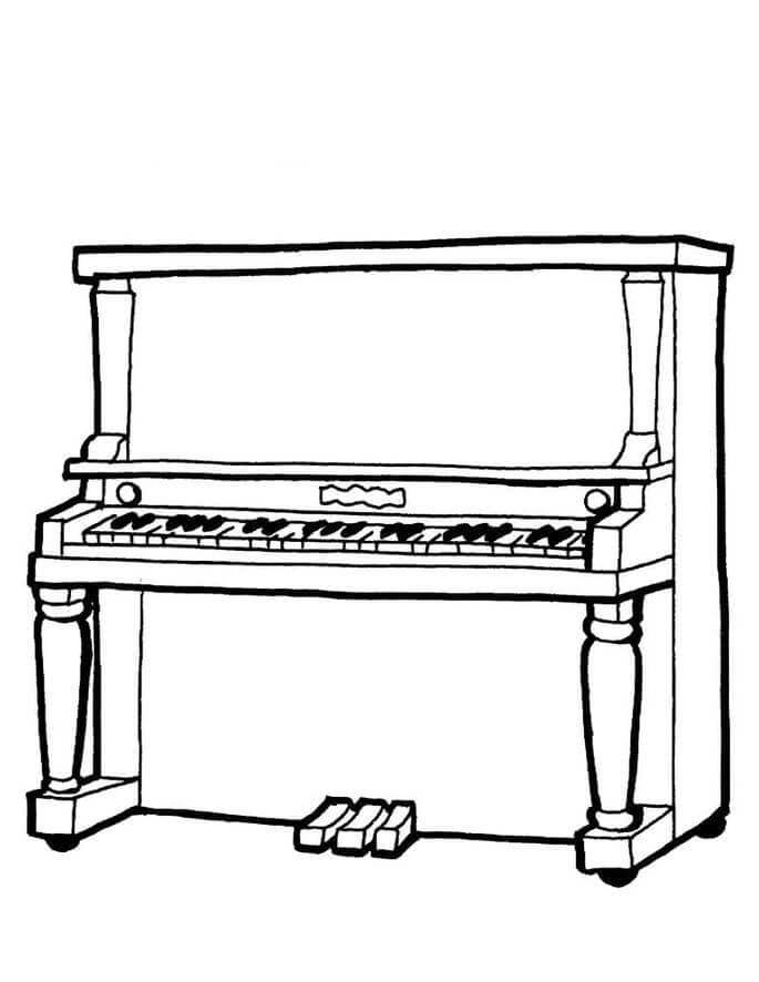 Vzpřímený Klavír omalovánka
