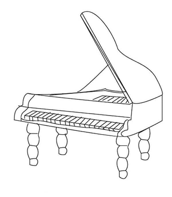 Klavír omalovánky