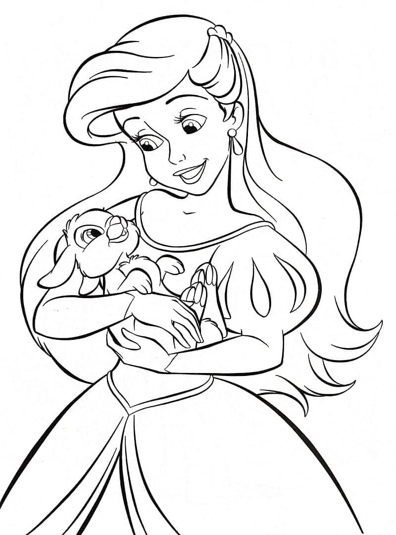 Ariel a Roztomilý Králíček omalovánka