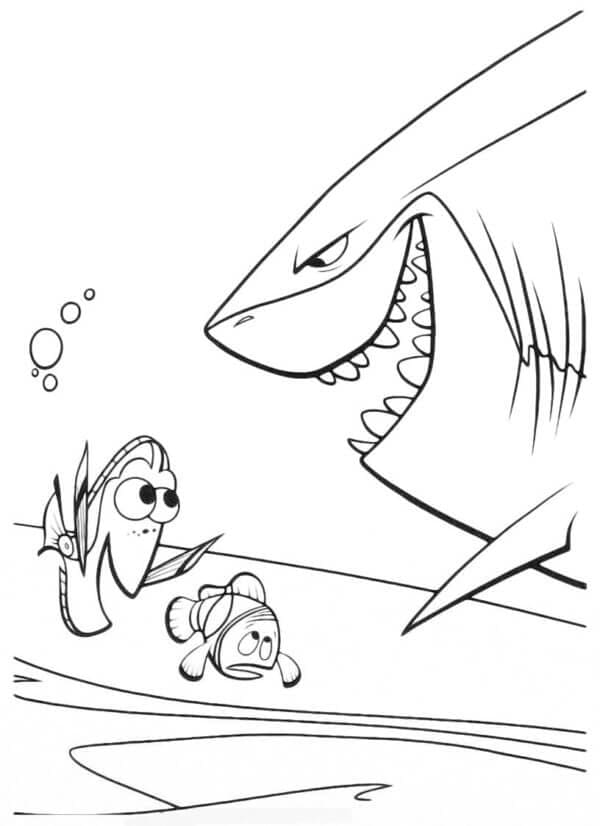Bakken útočí Na Nemo a Dory omalovánka