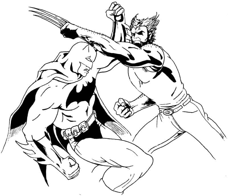 Batman Boj s Wolverine omalovánka