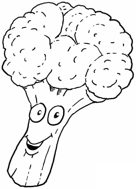 Broccoli s Karikaturou Obličej omalovánka