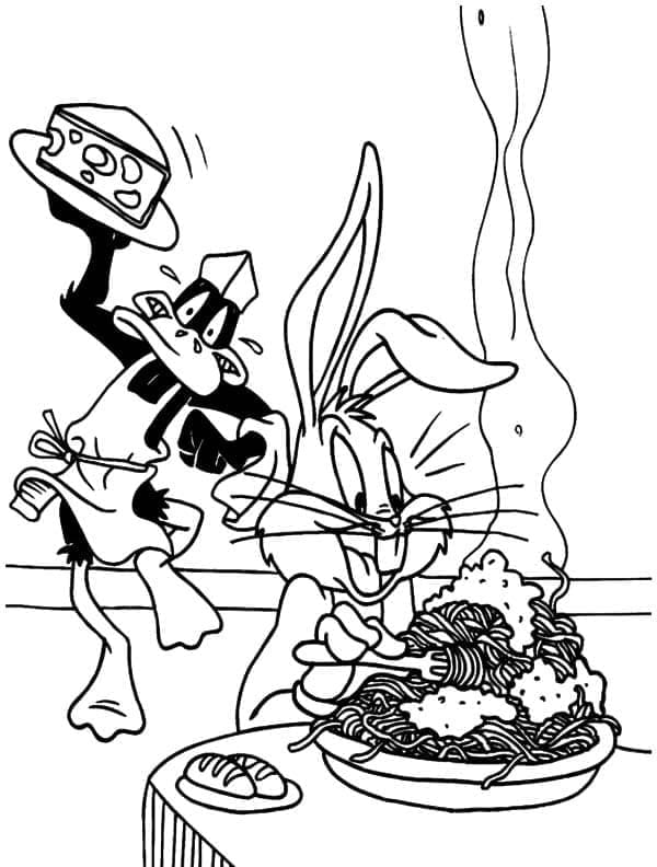 Daffy a Bugs Zajíček omalovánka