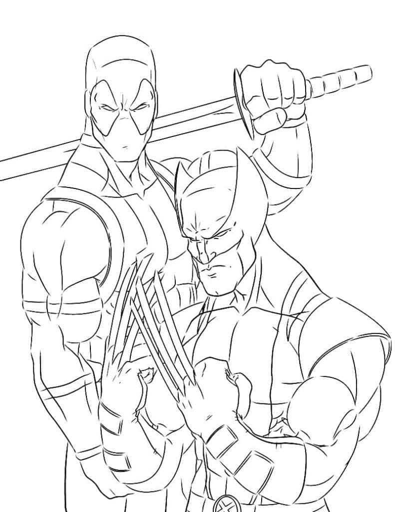 Deadpool a Wolverine omalovánka