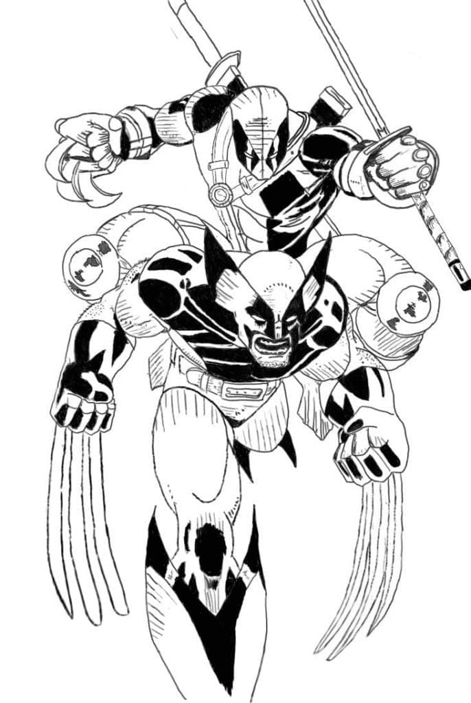 Deadpool S Wolverine omalovánka