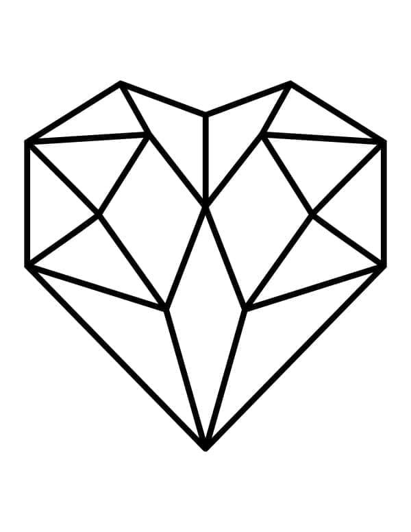 Diamantové Srdce omalovánka