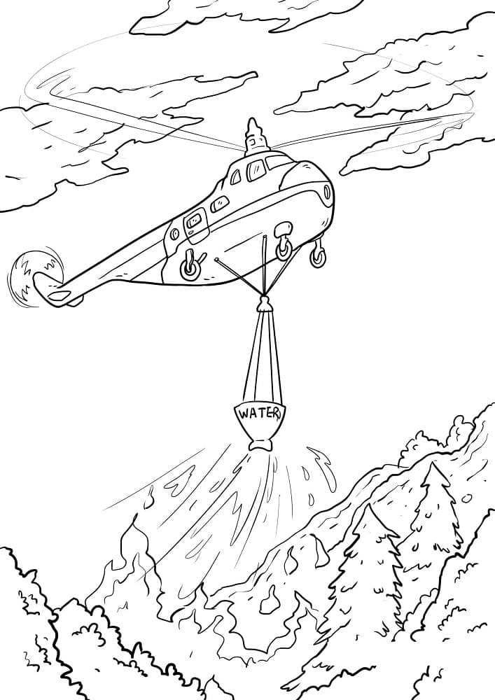 Hasičský Vrtulník omalovánka