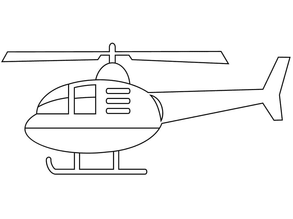 Jednoduchý Vrtulník k Tisku omalovánka