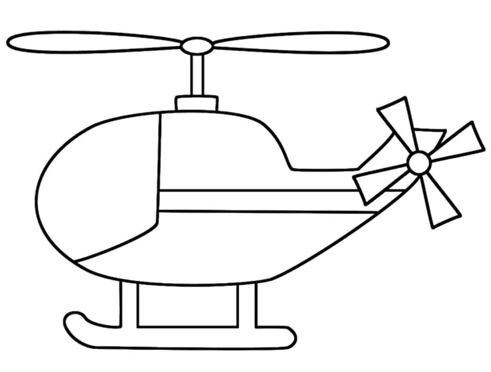 Jednoduchý Vrtulník omalovánka