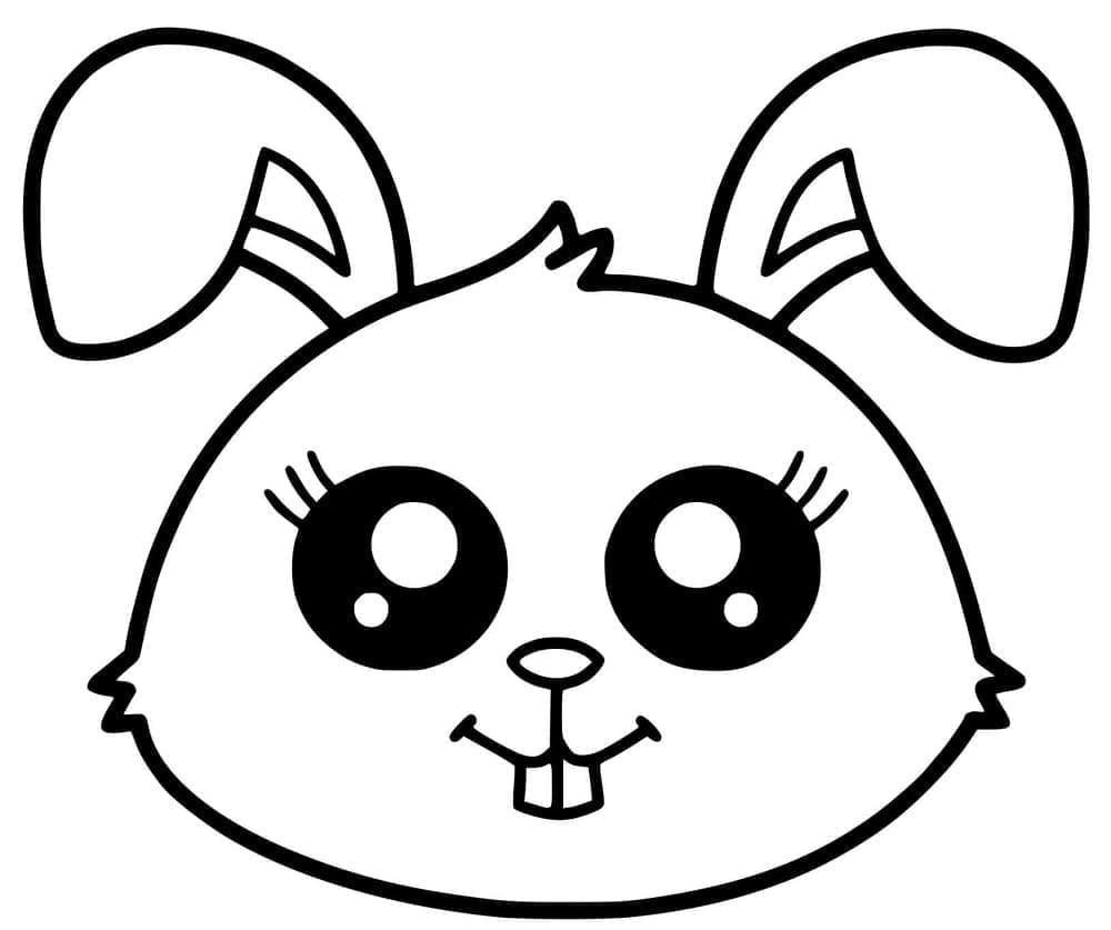 Kawaii Bunny Obličej omalovánka