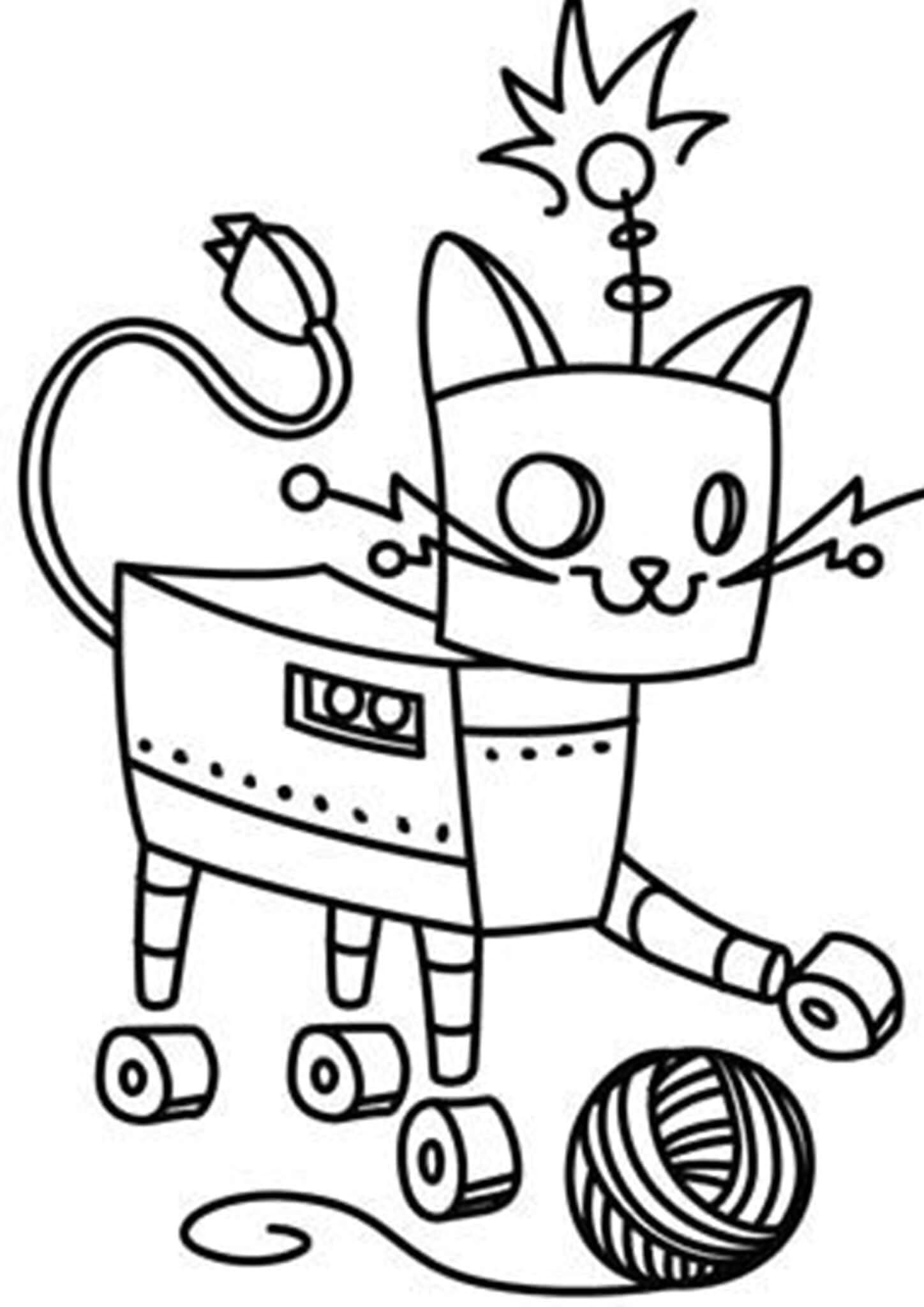 Kočičí Robot omalovánka