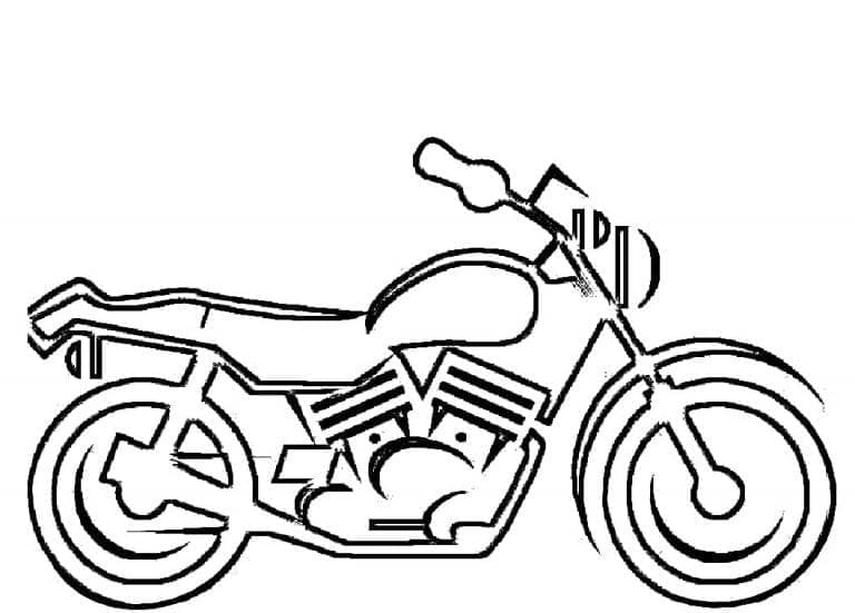 Kresba Motocyklu omalovánka
