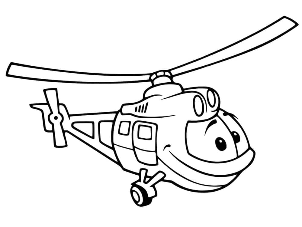 Omalovánka Kreslený Vrtulník