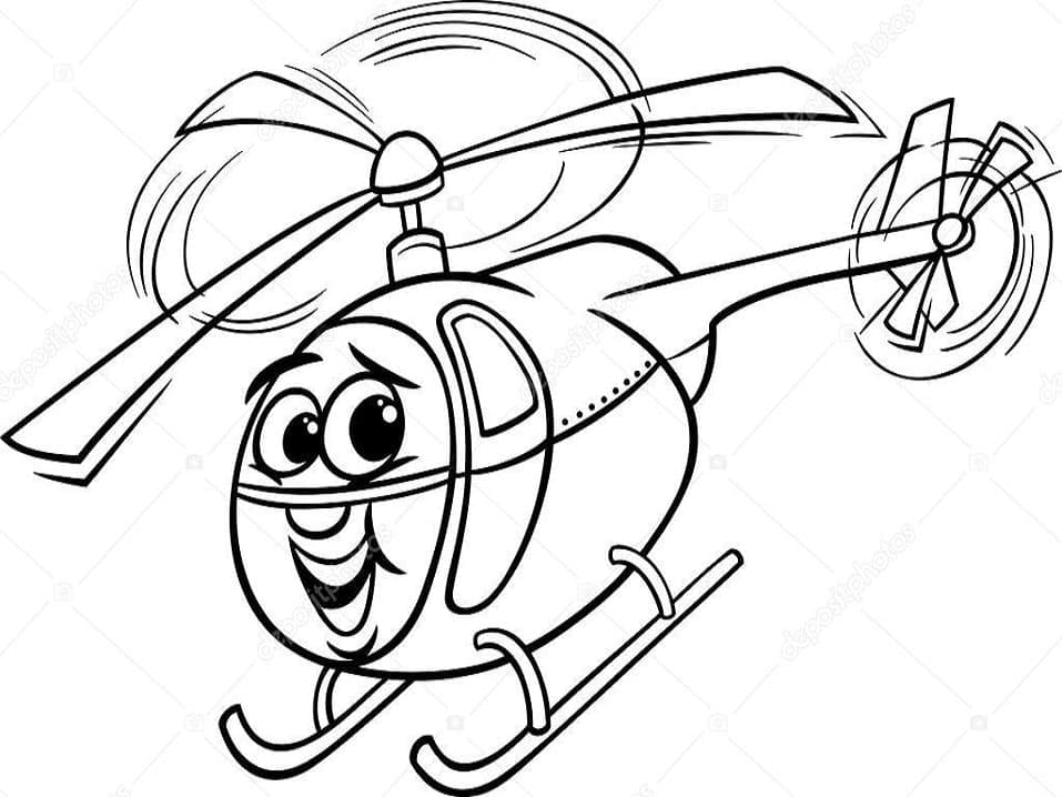 Legrační Vrtulník omalovánka