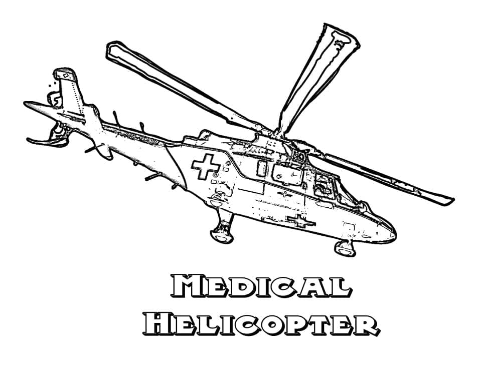 Lékařský Vrtulník omalovánka