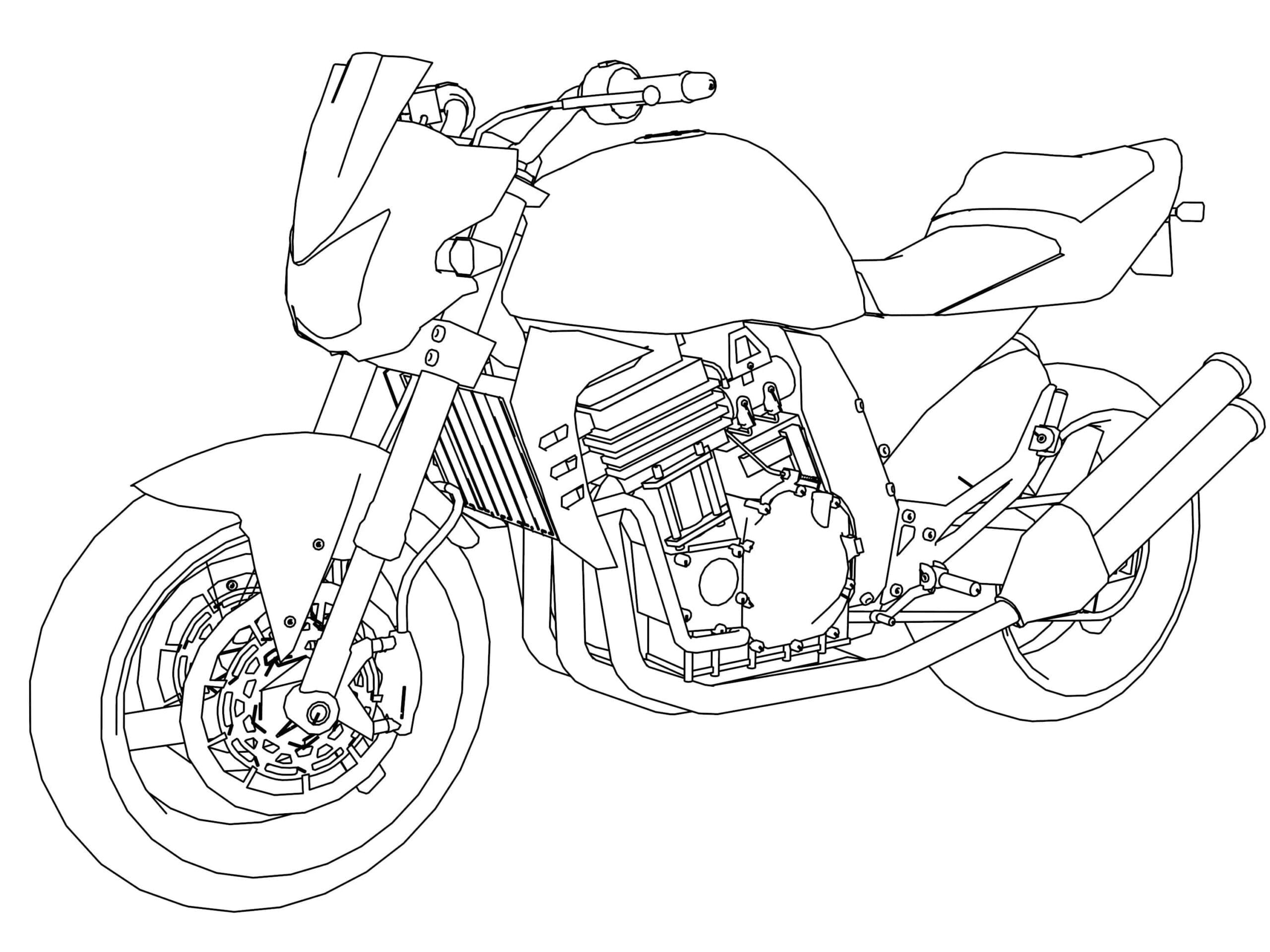 motocykl k tisku omalovánka