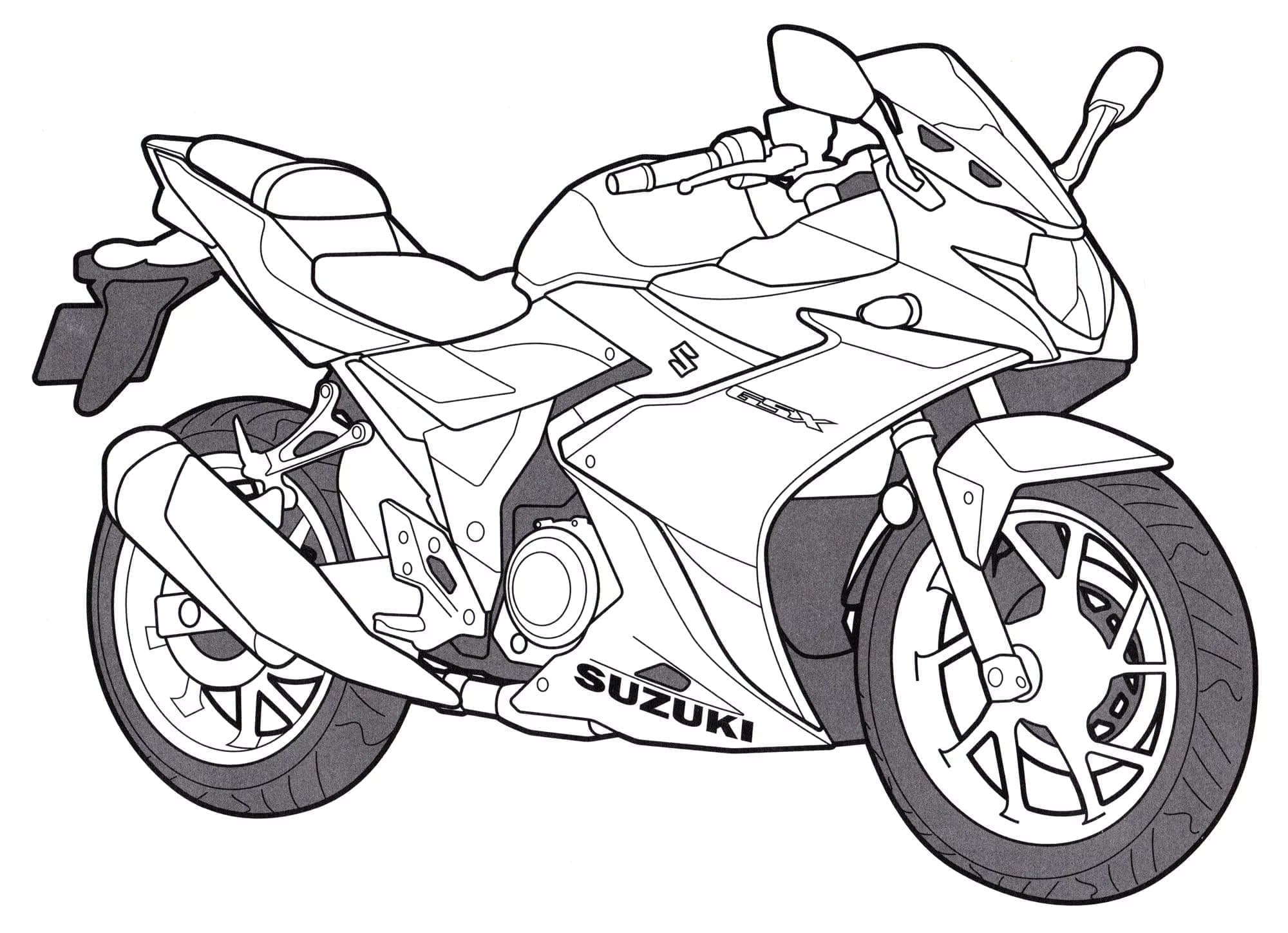 Motorka Suzuki omalovánka
