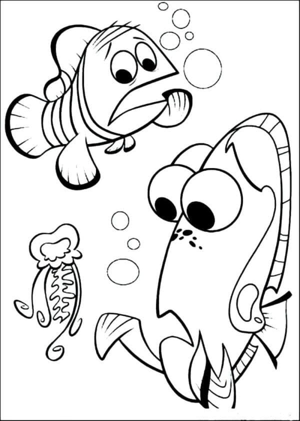 Nemo a Kamarád s Medúzami omalovánka