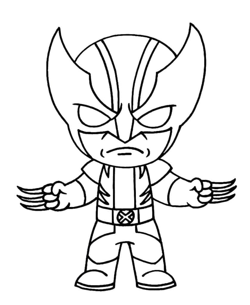 Roztomilý Chibi Wolverine omalovánka