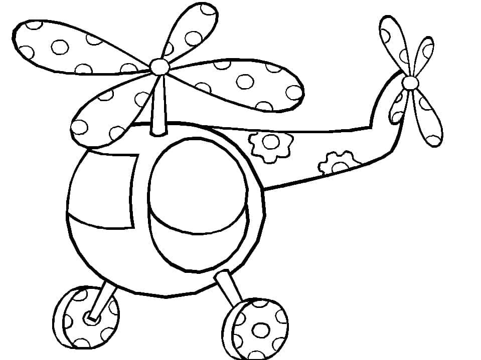 Omalovánka Roztomilý Vrtulník Pro Děti k Tisku