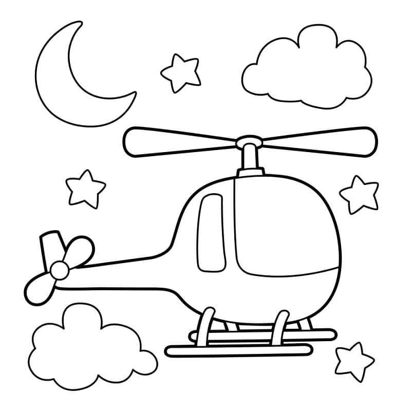Roztomilý Vrtulník Zdarma Pro Děti omalovánka