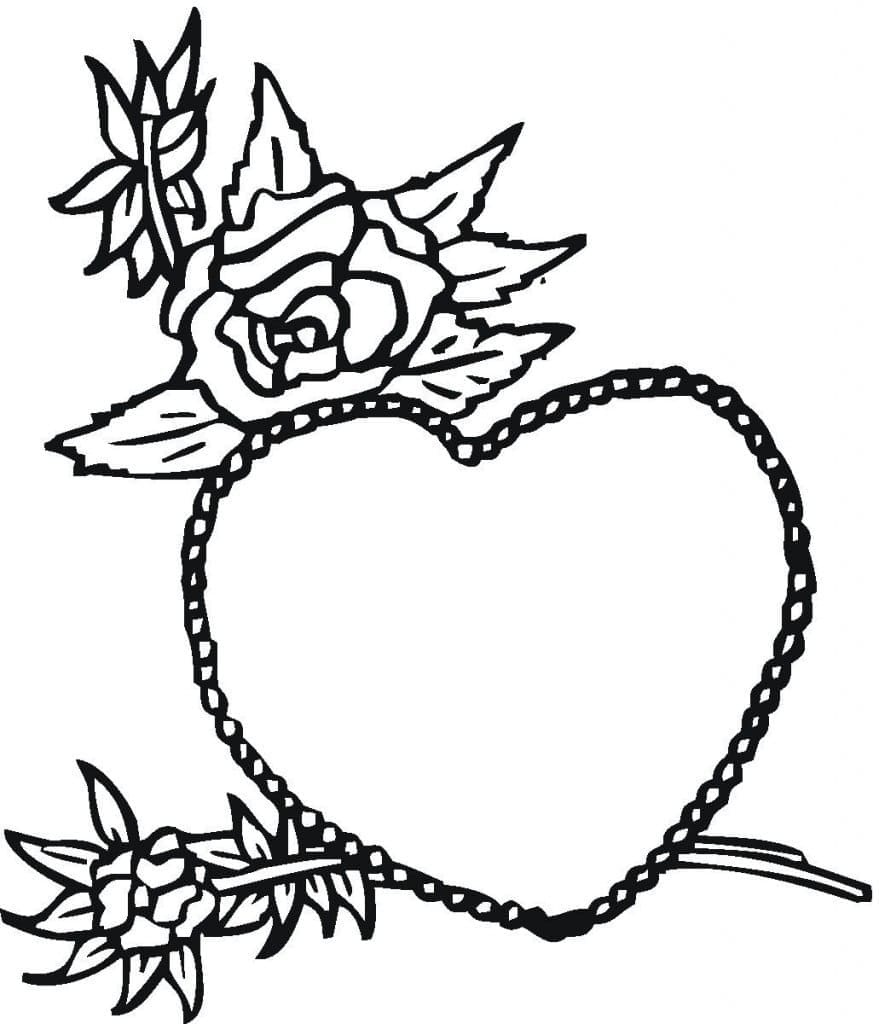 Růže a Srdce omalovánka