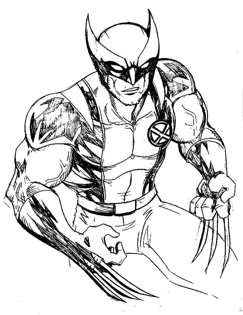 Silný Wolverine omalovánka