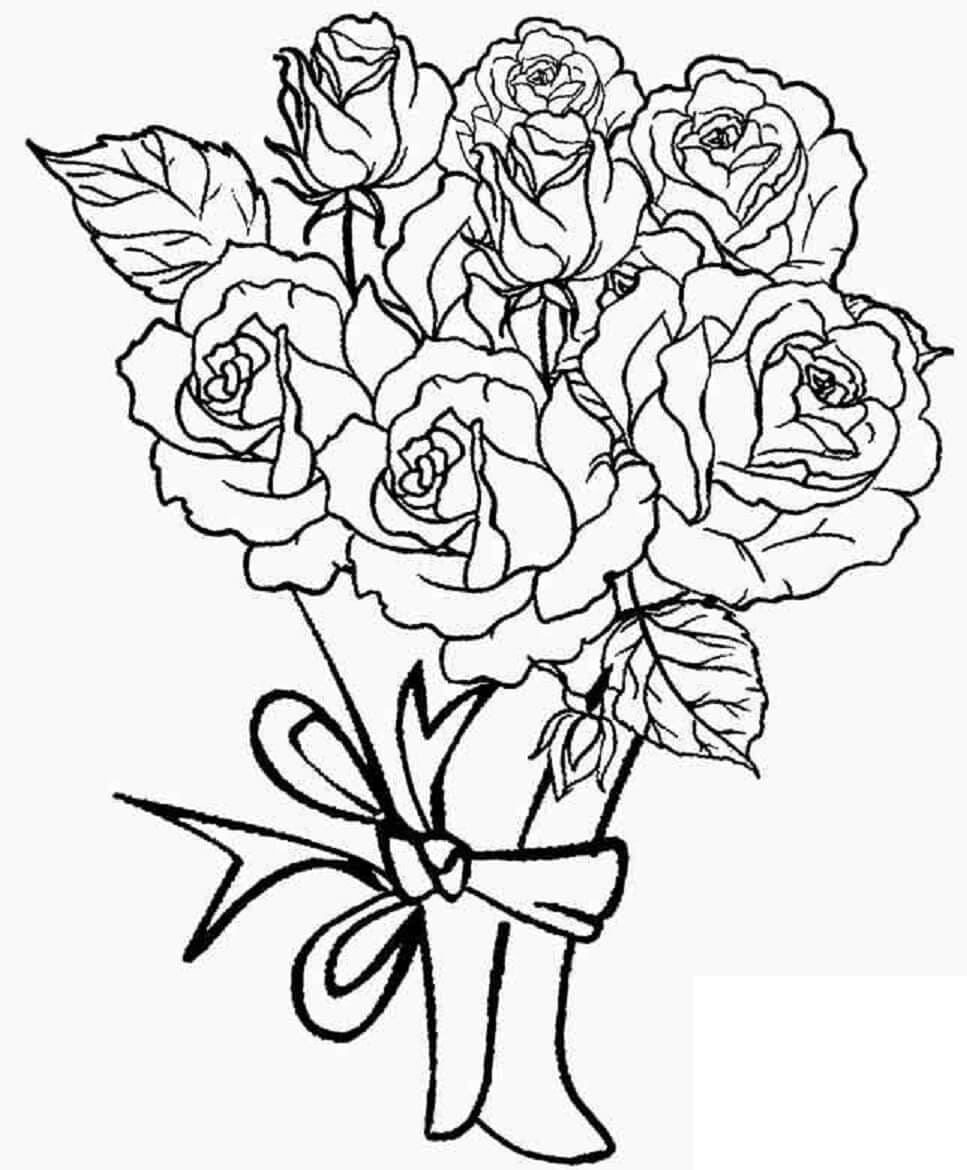 Skvělá Kytice Růží omalovánka