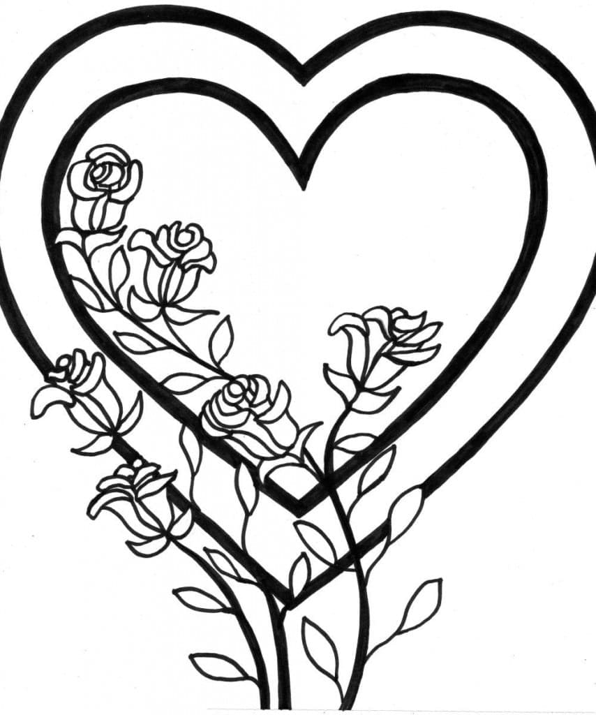 Omalovánka Srdce a Růže