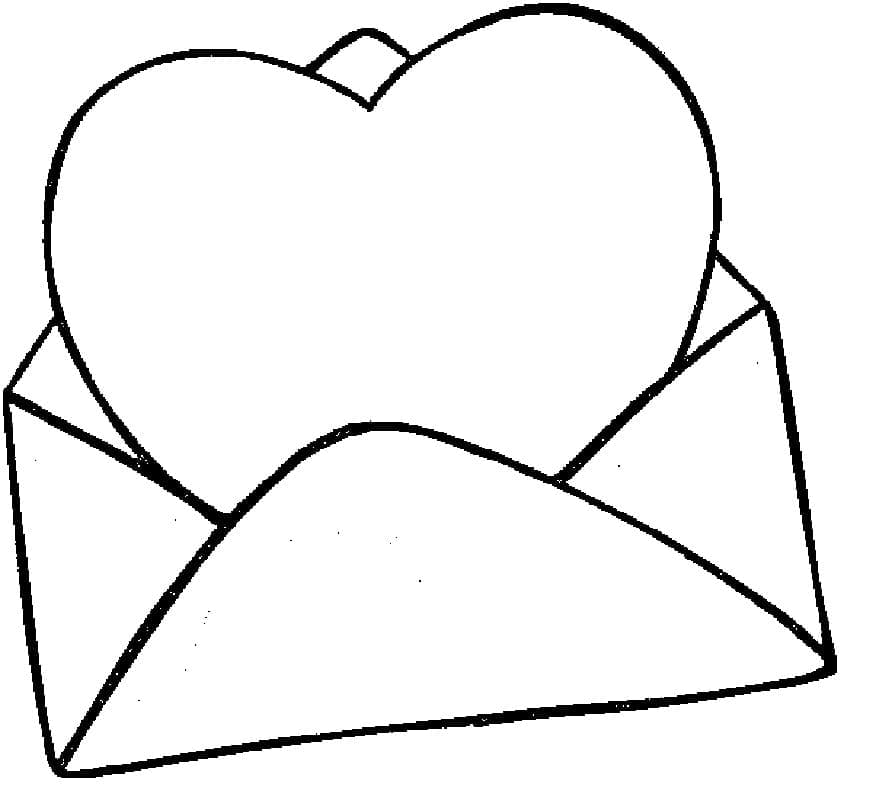 Srdce Dopis omalovánka