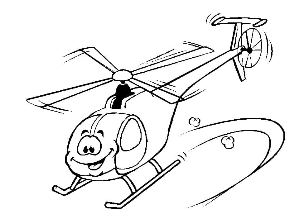 šťastný Vrtulník omalovánka