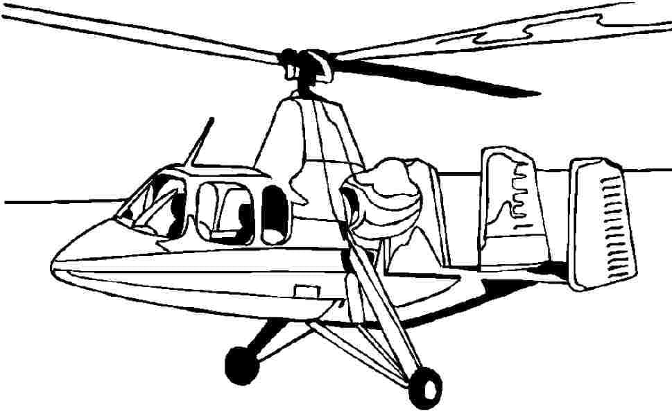 Tisk Vrtulníku omalovánka
