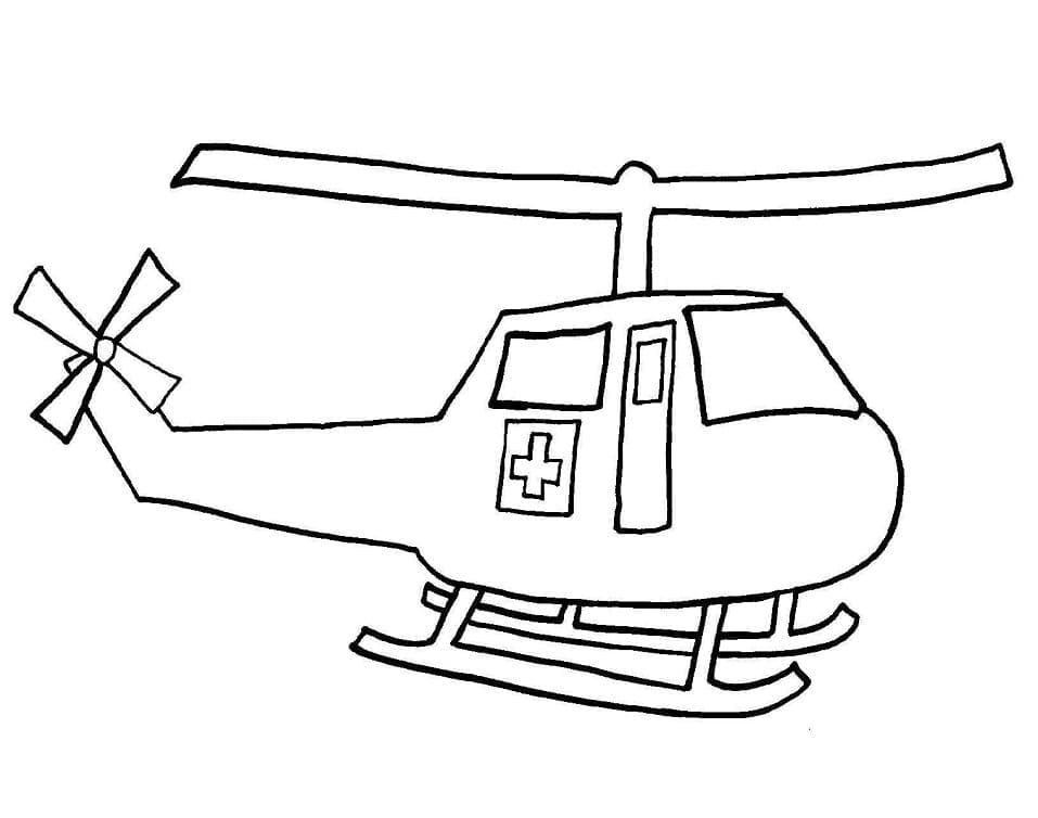 Omalovánka Tisknutelný Lékařský Vrtulník