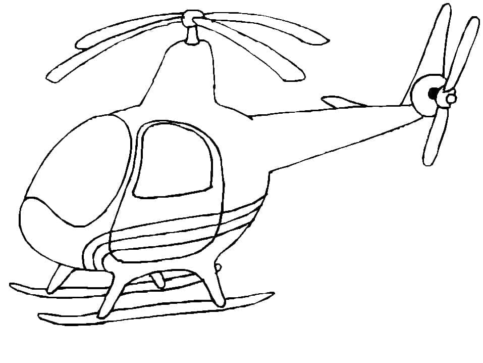 Tisknutelný Vrtulník Pro Děti omalovánka
