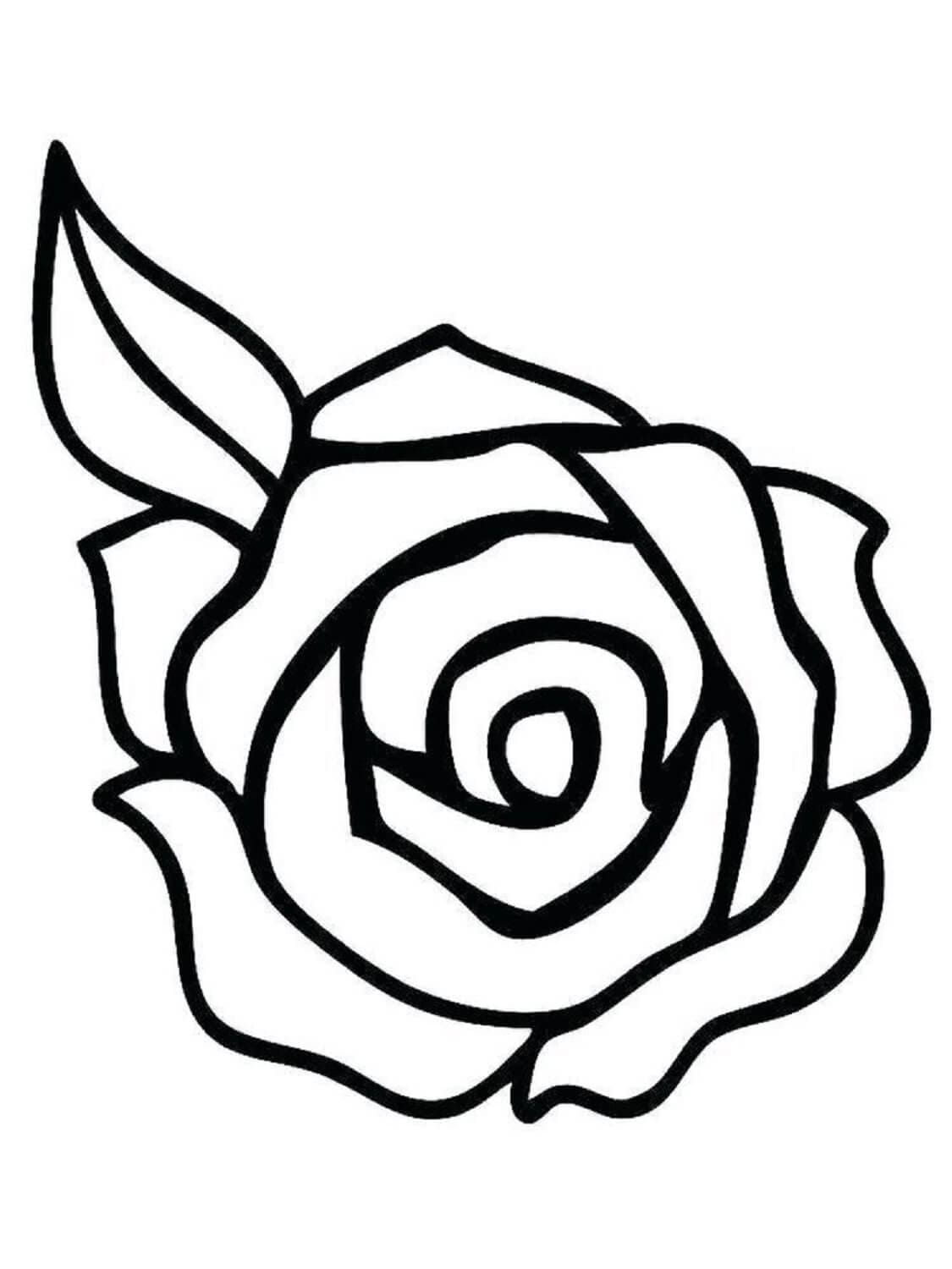 Velmi Jednoduchá Růže omalovánka