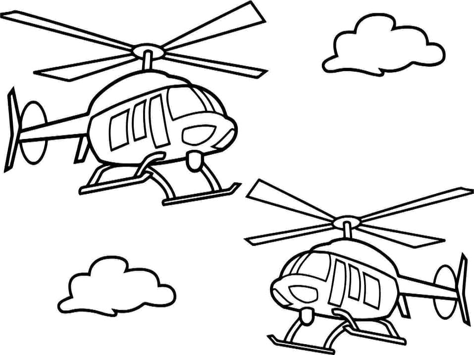 Vrtulníky Zdarma omalovánka