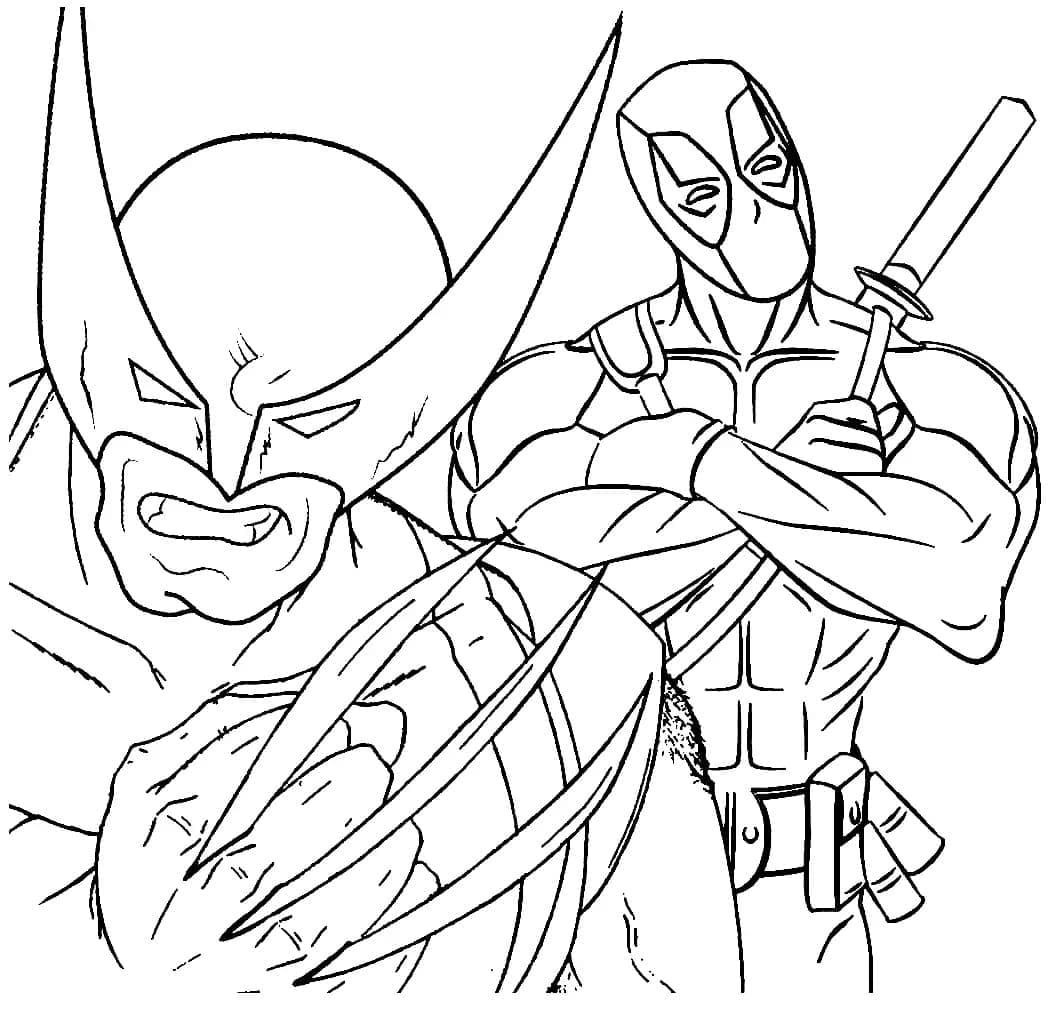 Wolverine a Deadpool omalovánka