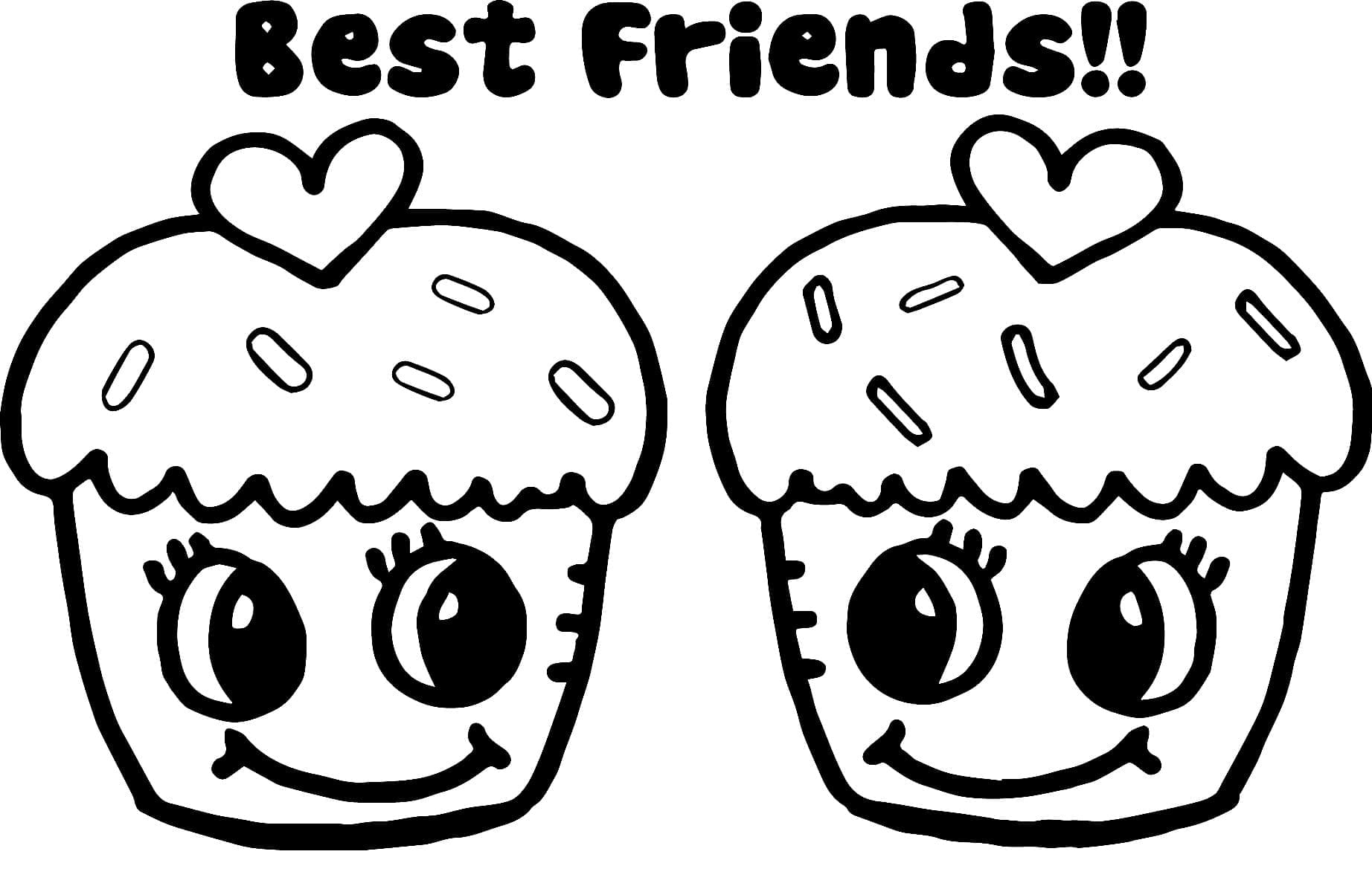 Omalovánka Cupcakes Beste Vrienden